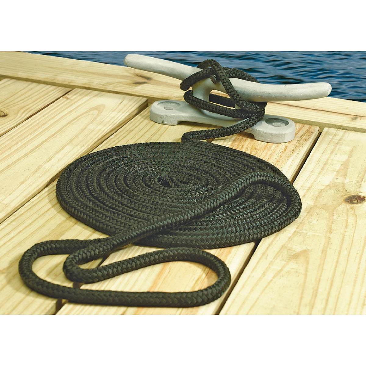 Double Braid Nylon Dock Line, Navy, 1/2in x 15ft