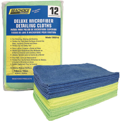 Deluxe Microfiber Detailing 16in x 16in Cloths, 12/PK