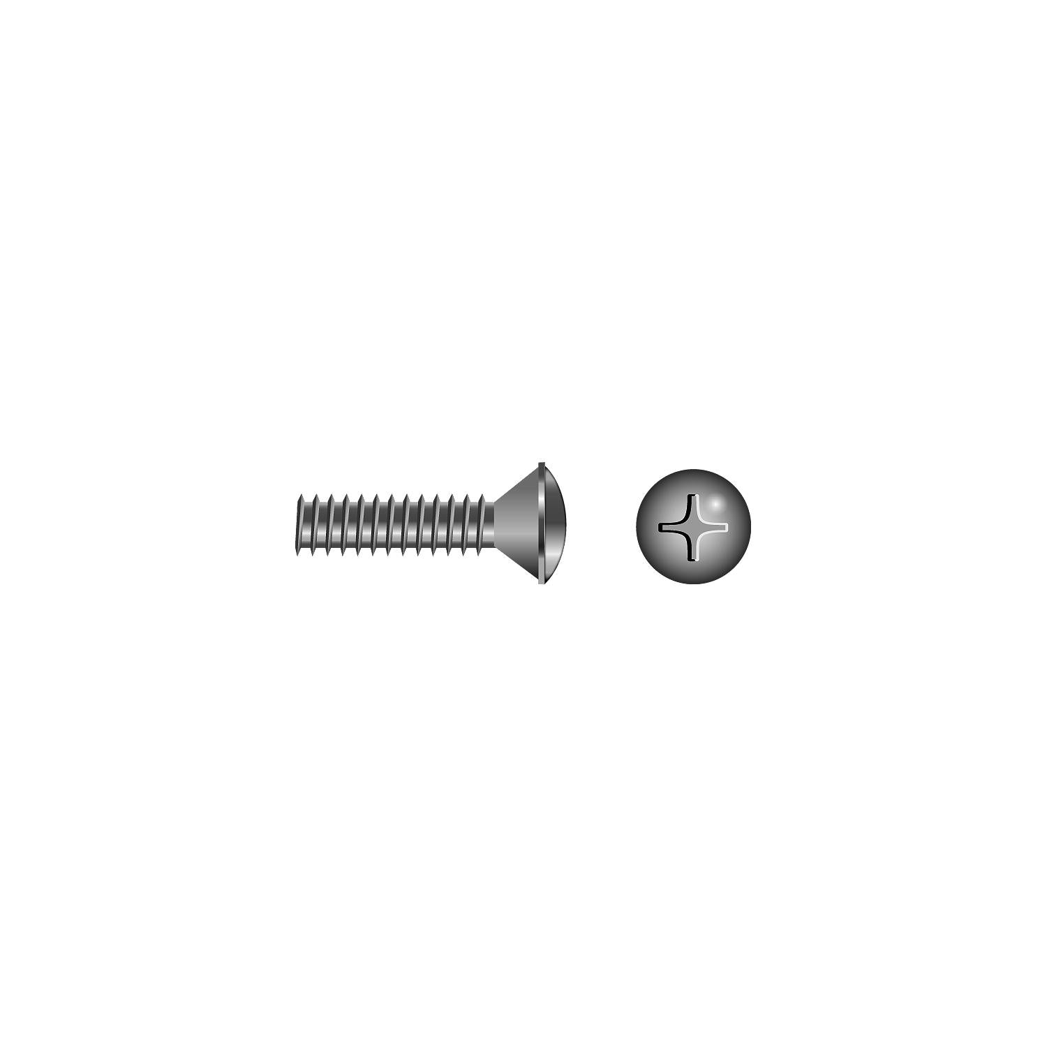 8-32 x 1-1/4in 18-8 Stainless Steel Phillips Oval Head Machine Screw, 100/PK