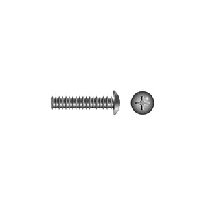 10-24 x 1in 18-8 Stainless Steel Phillips Truss Head Machine Screw, 100/PK