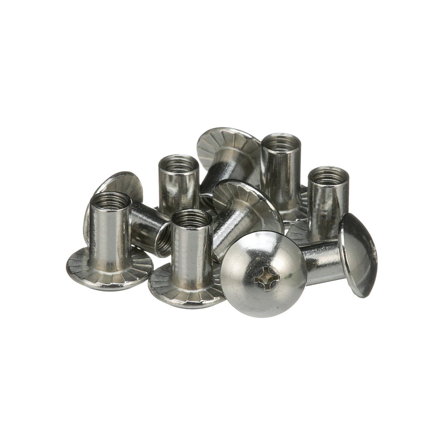 3/8-16 x 3/4in 18-8 Stainless Steel Phillips Barrel Nut w/ Truss Head, 10/PK