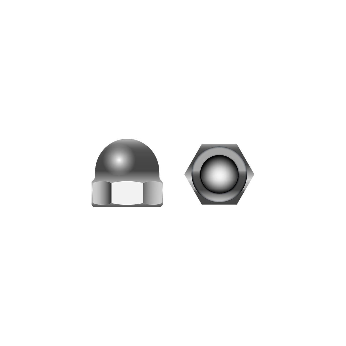 1/2-13 18-8 Stainless Steel Acorn Cap Nut, 10/PK