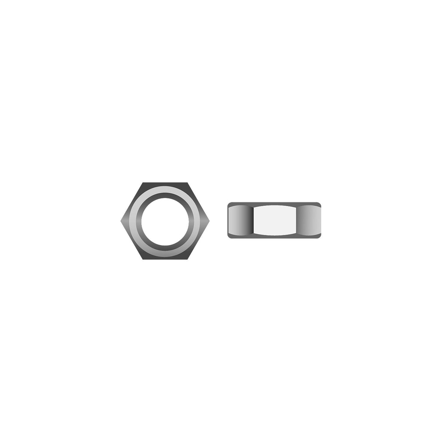 1/4-20 18-8 Stainless Steel Hex Nut, 100/PK