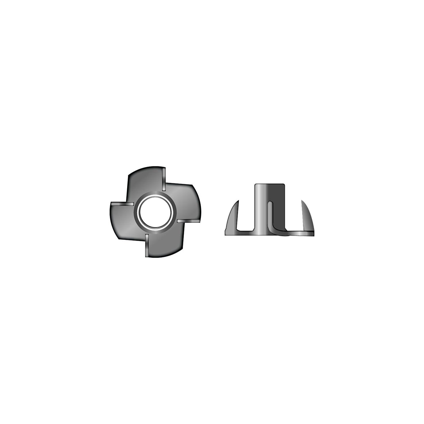 1/4-20 Stainless Steel Tee Nut, 2/PK
