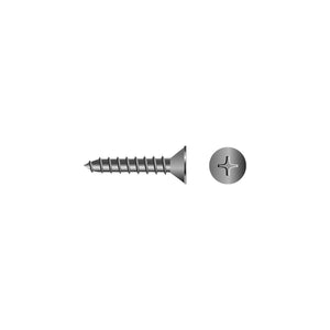 #8 x 1-1/4in 18-8 Stainless Steel Phillips Flat Head Tapping Screw, 100/PK