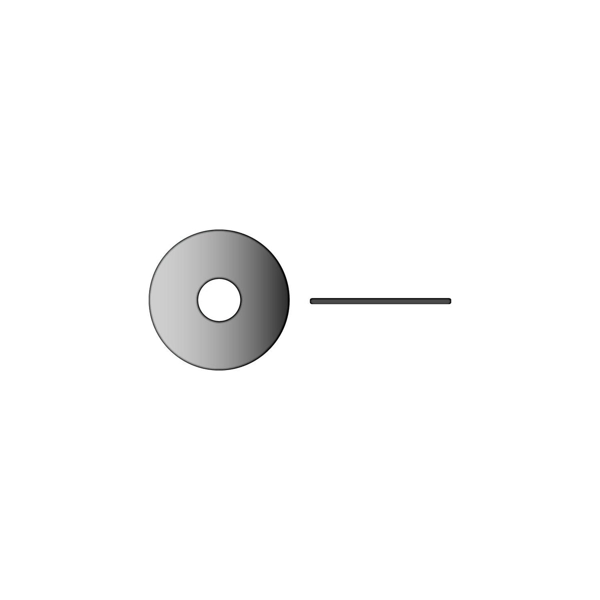 #10 18-8 Stainless Steel Fender Washer, .050in Thick, OD 3/4in, 100/PK