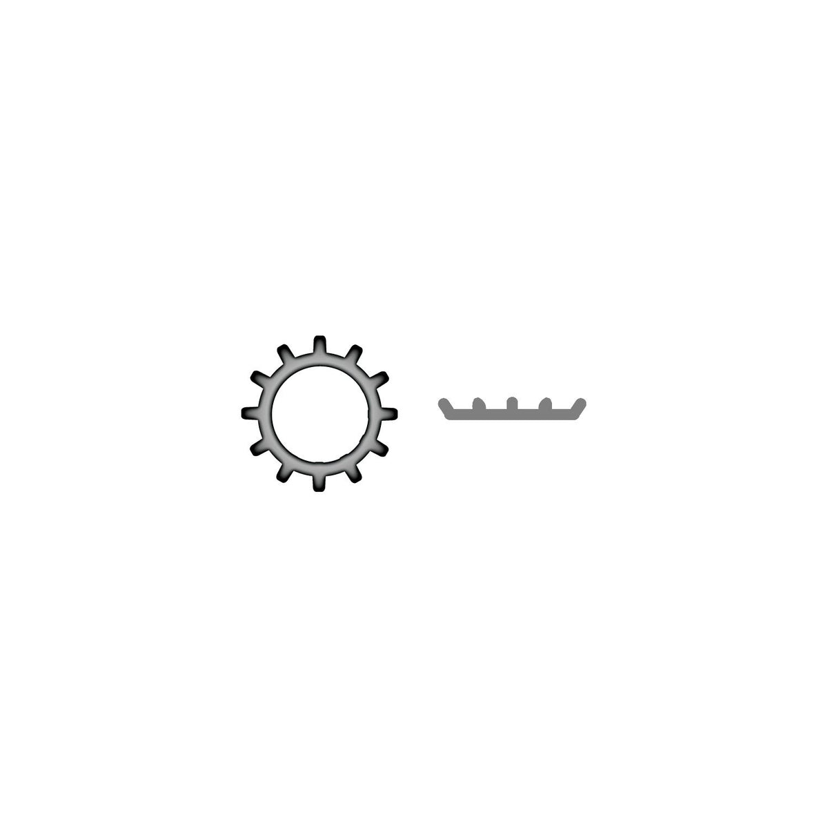 #10 410 Stainless Steel External Tooth Lock Washer, 100/PK