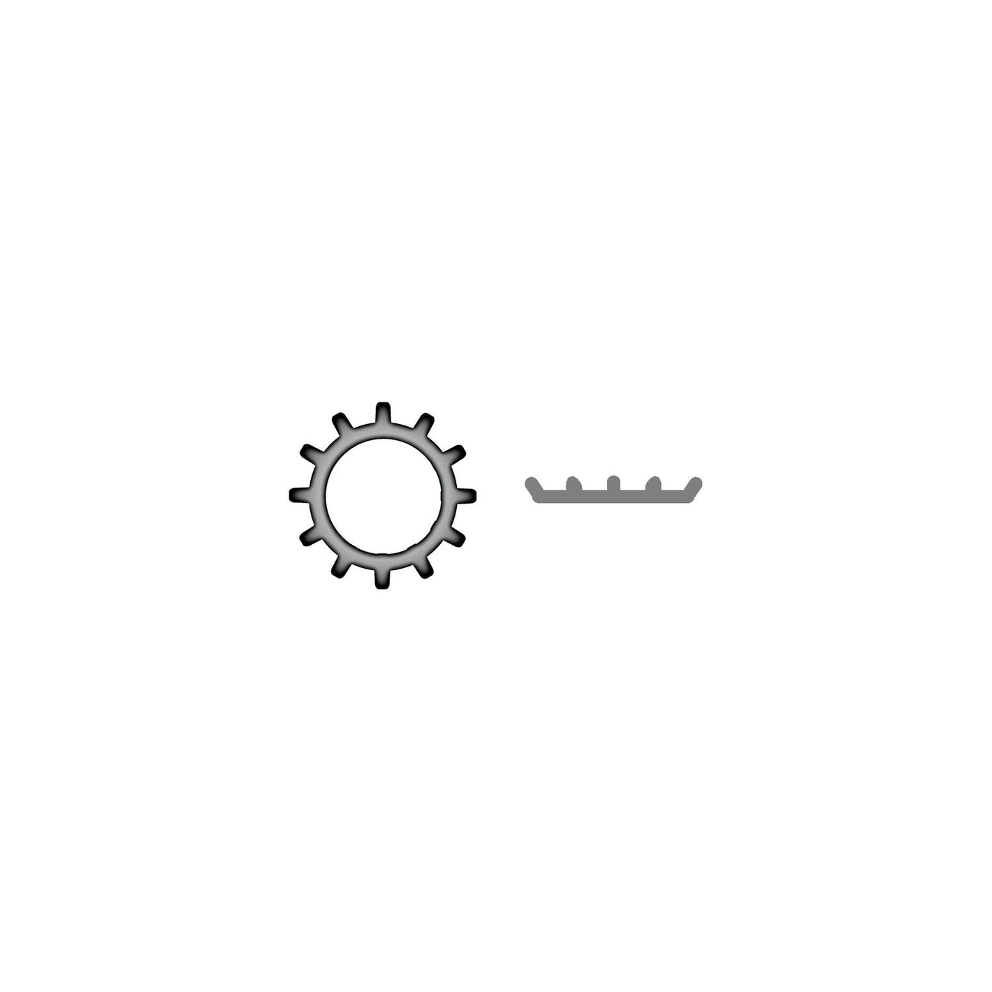3/8in 410 Stainless Steel External Tooth Lock Washer, 100/PK