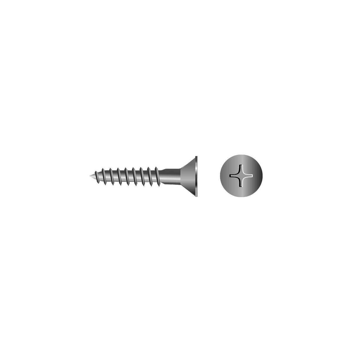 #10 x 1-1/2in 18-8 Stainless Steel Phillips Flat Head Wood Screw, 100/PK