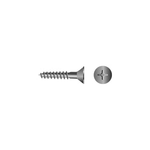 #10 x 1-1/2in 18-8 Stainless Steel Phillips Flat Head Wood Screw, 100/PK