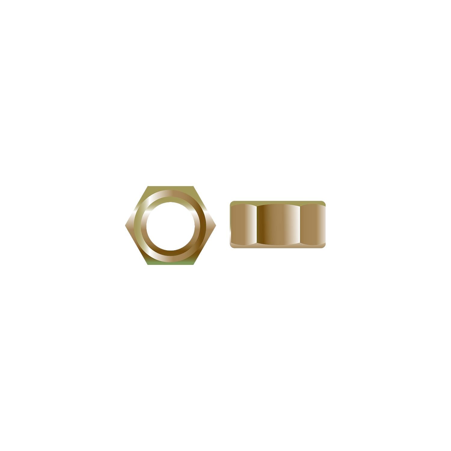 3/8-16 Silcone Bronze Hex Nut, 100/PK