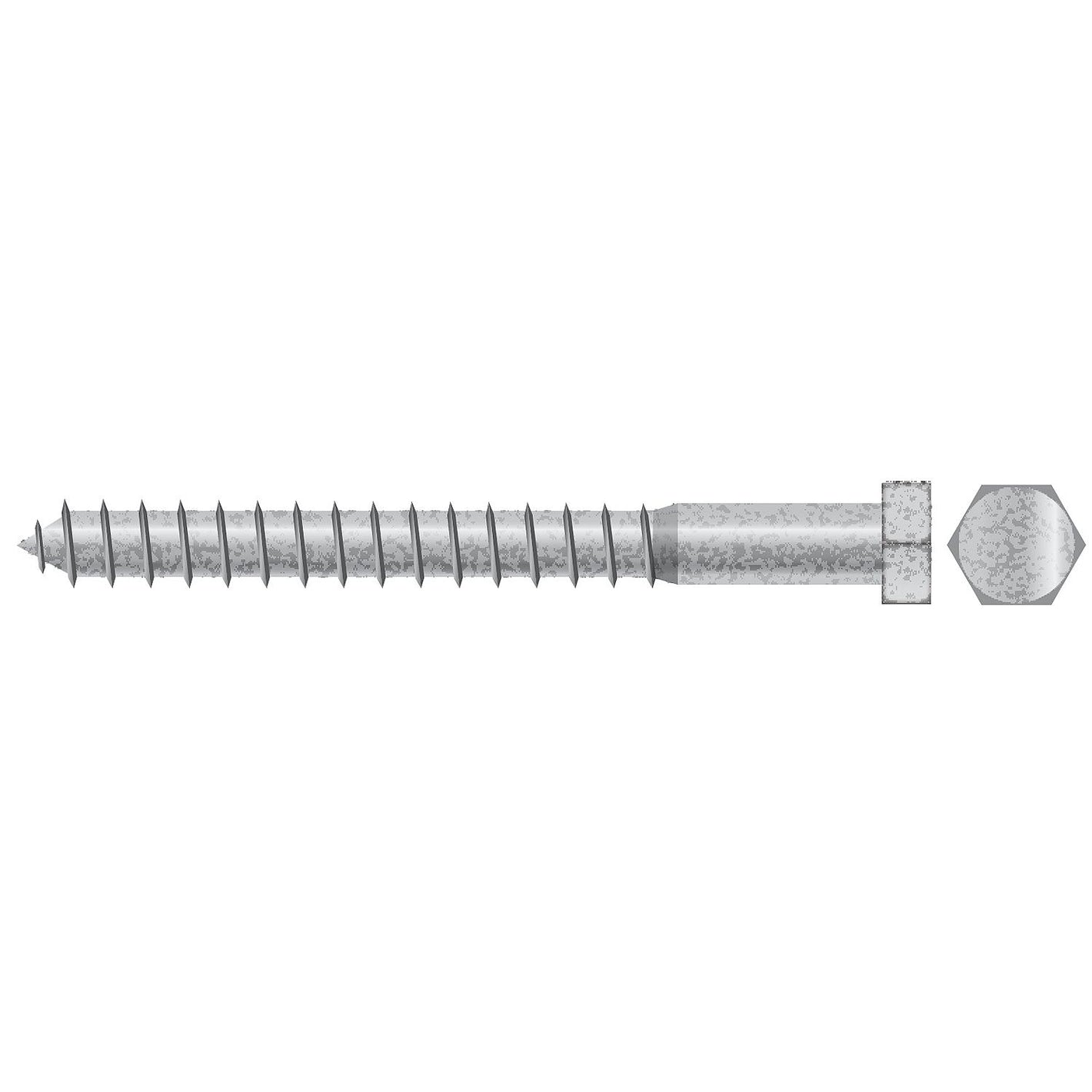 3/8 x 6in Galvanized Lag Screw, 25/PK