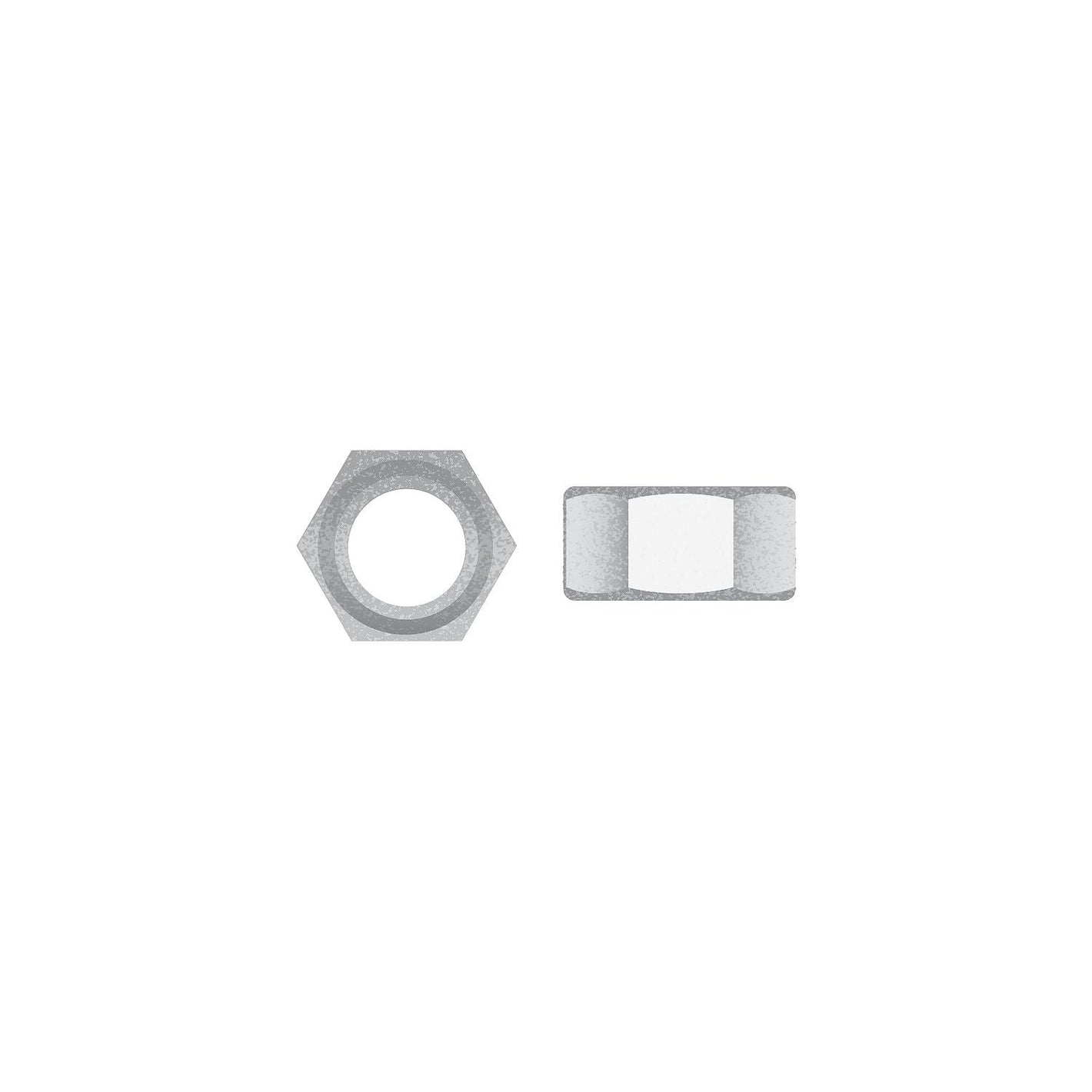 1/2-13 Galvanized Hex Nut, 100/PK