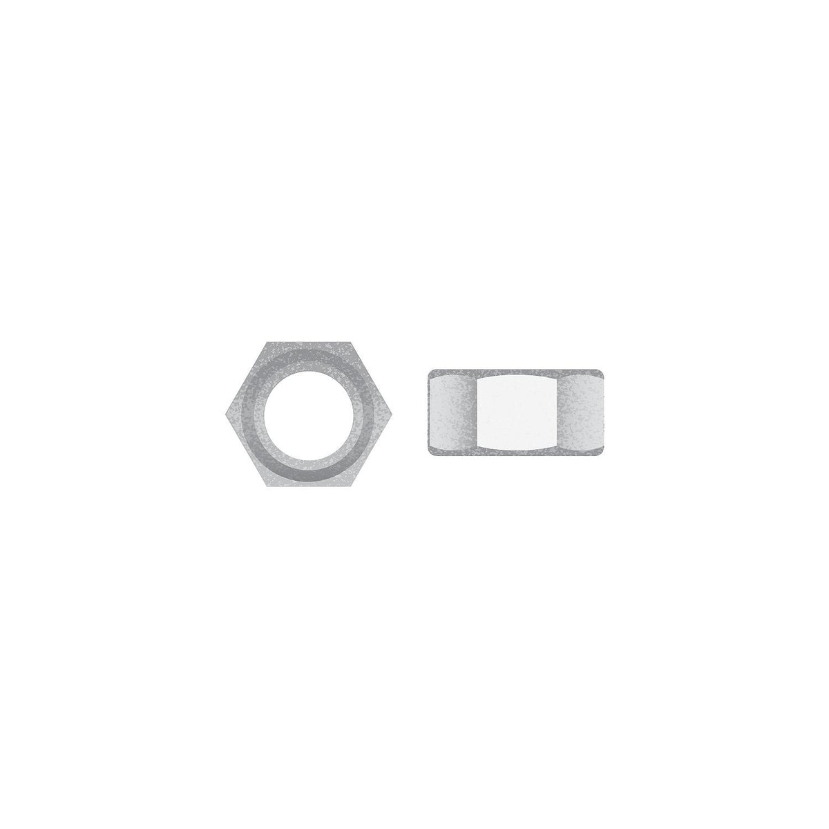 1/2-13 Galvanized Hex Nut, 100/PK