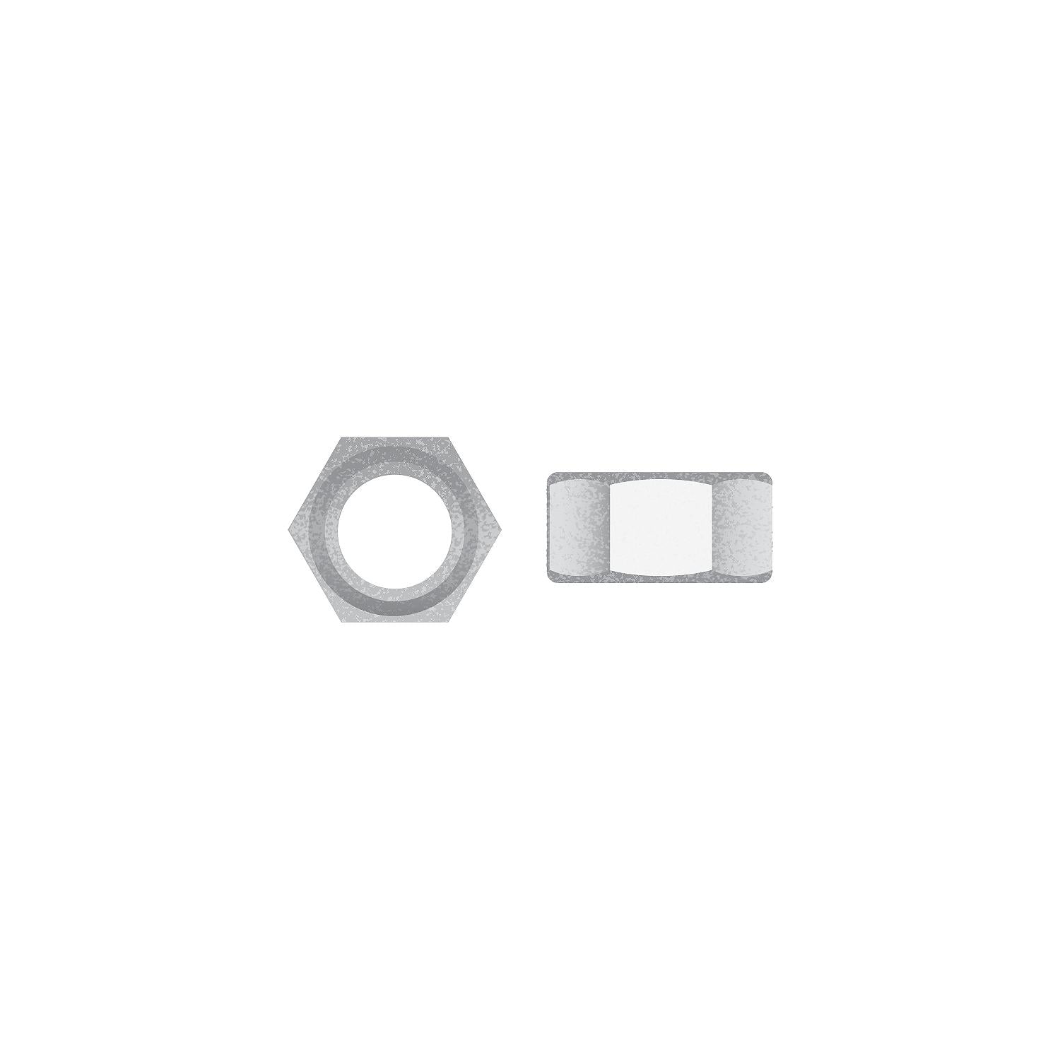 3/8-16 Galvanized Hex Nut, 100/PK