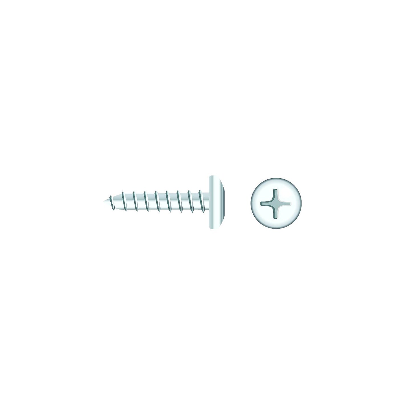 #10 x 1in Chrome Plated 18-8 Stainless Steel Phillips Pan Head Tapping Screw, 50/PK