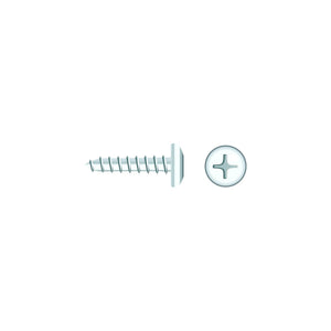 #10 x 1/2in Chrome Plated 18-8 Stainless Steel Phillips Pan Head Tapping Screw, 50/PK