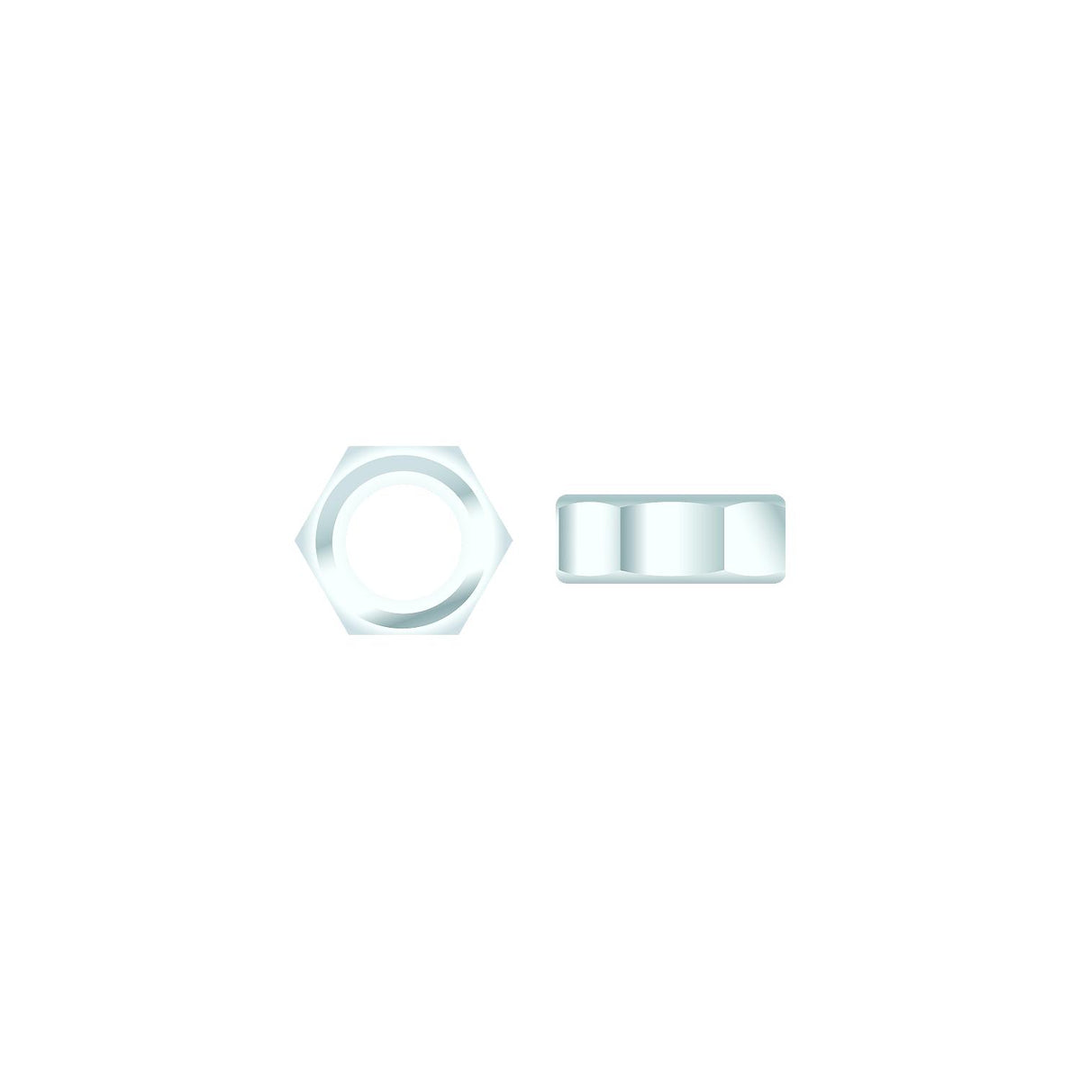 1/4-20 Chrome Plated 18-8 Stainless Steel Hex Nut, 50/PK