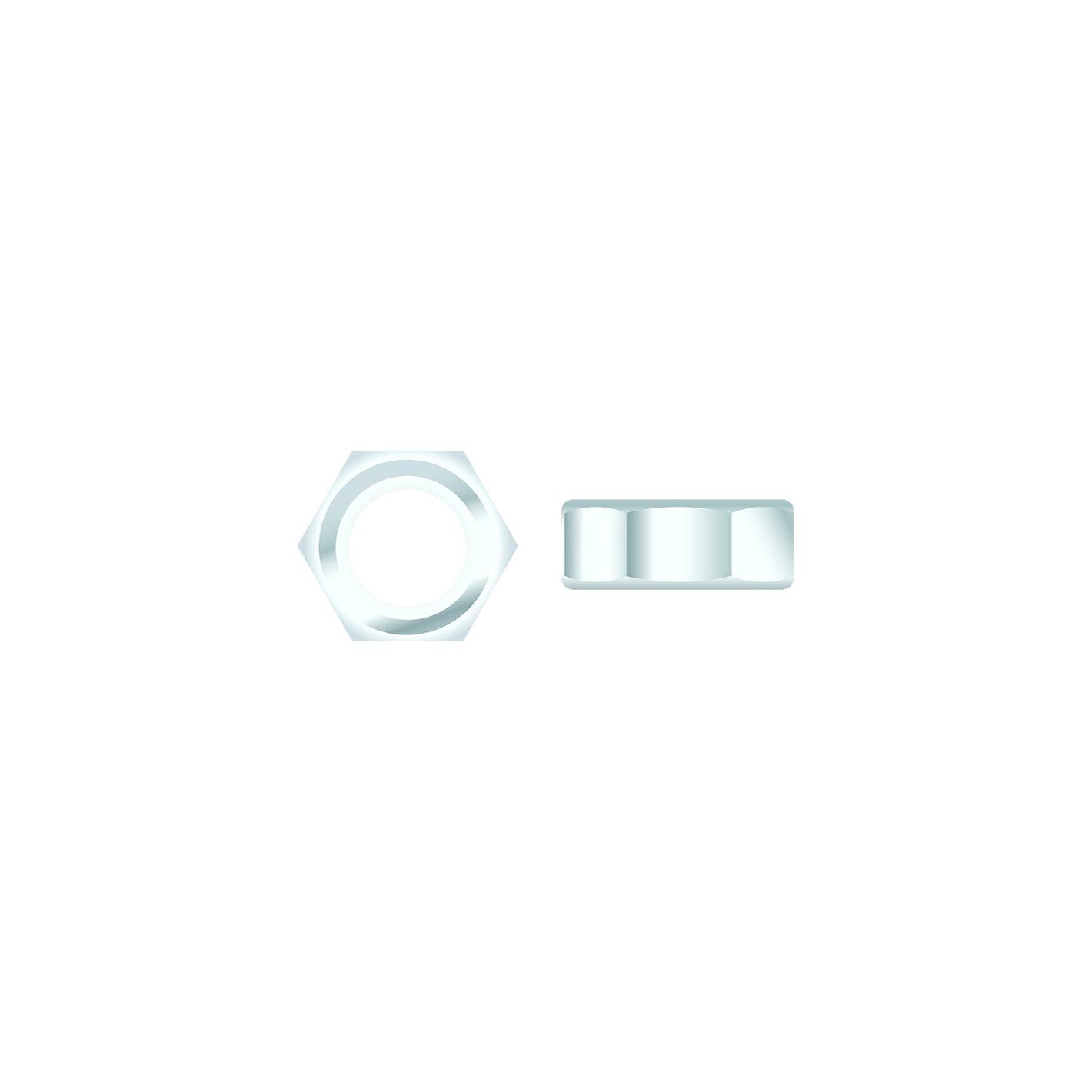 1/4-20 Chrome Plated 18-8 Stainless Steel Hex Nut, 50/PK