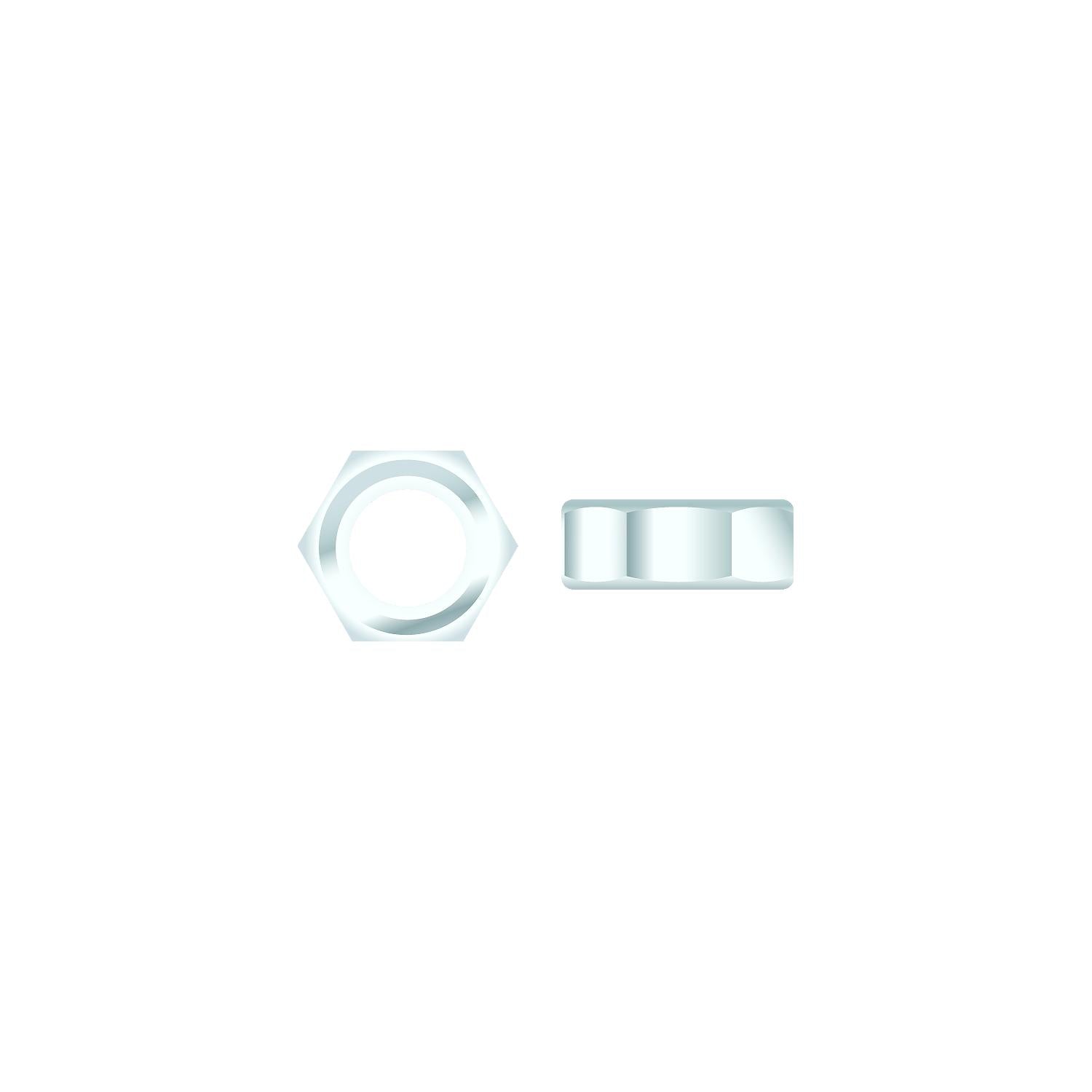 1/4-20 Chrome Plated 18-8 Stainless Steel Hex Nut, 50/PK