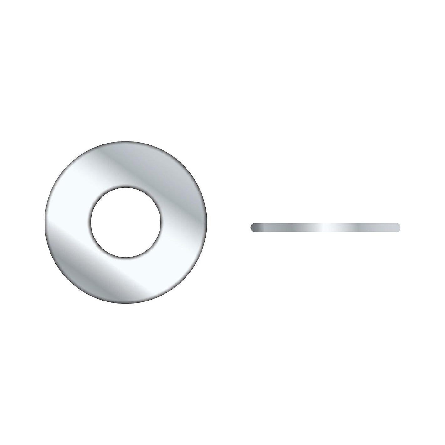 1/4in Chrome Plated 18-8 Stainless Steel Lock Washer, 50/PK