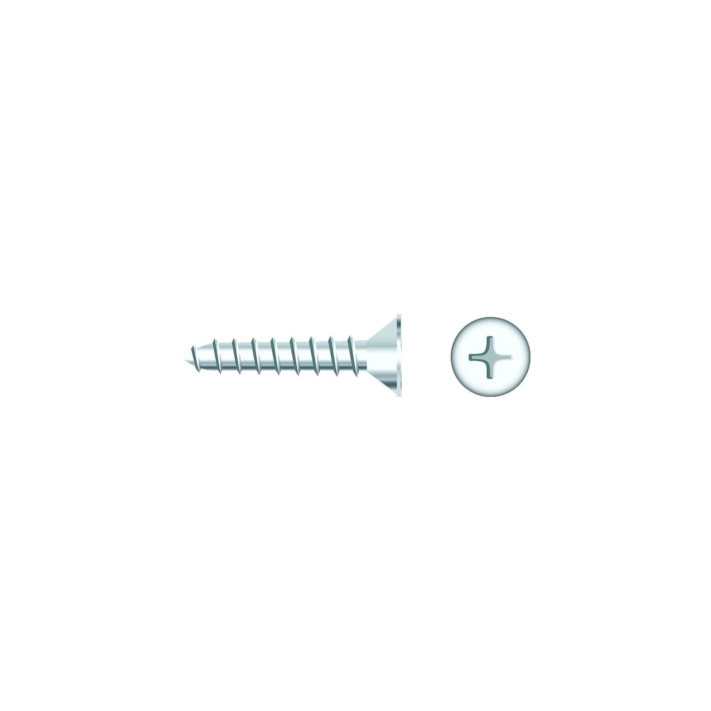 #10 x 1in Chrome Plated 18-8 Stainless Steel Phillips Flat Head Tapping Screw, 50/PK