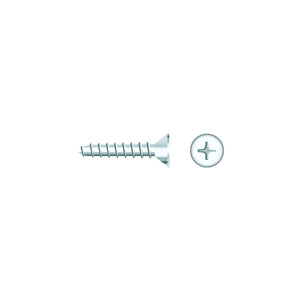 #10 x 1-1/2in Chrome Plated 18-8 Stainless Steel Phillips Flat Head Tapping Screw, 50/PK