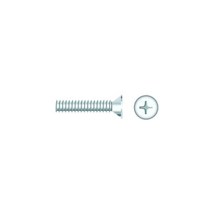 1/4-20 x 1in Chrome Plated 18-8 Stainless Steel Phillips Flat Head Machine Screw, 50/PK