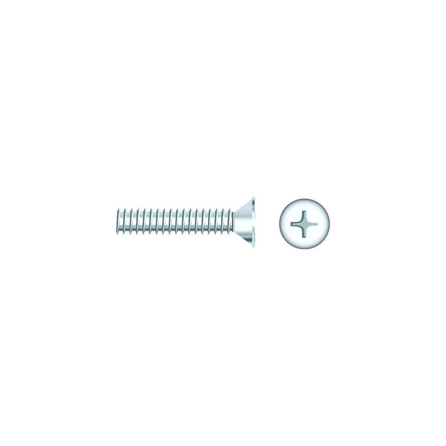 1/4-20 x 1-1/2in Chrome Plated 18-8 Stainless Steel Phillips Flat Head Machine Screw, 25/PK