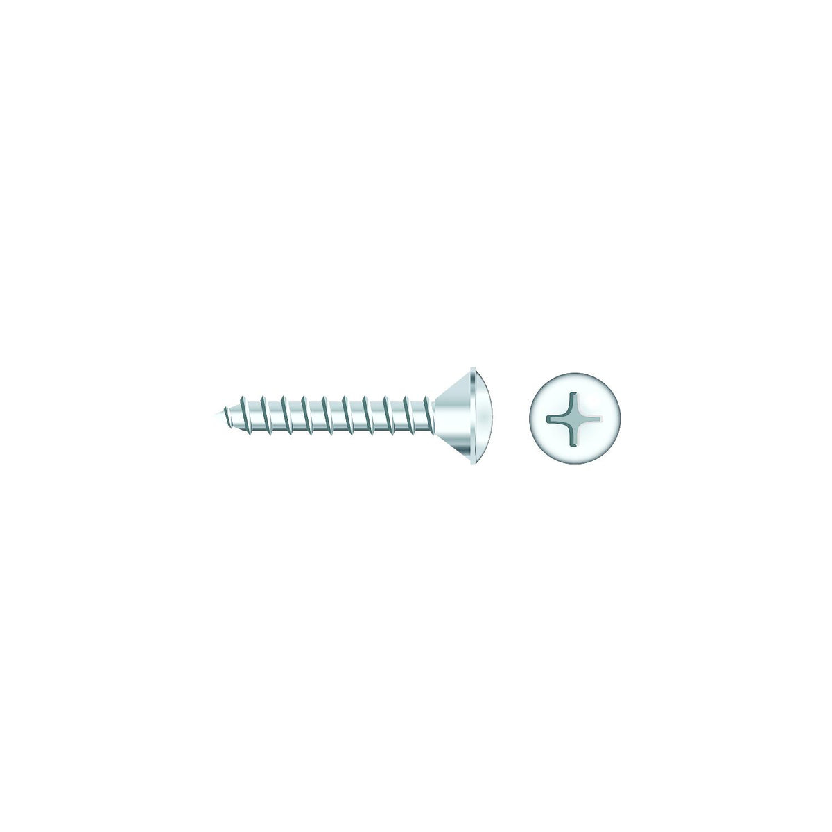 #10 x 1-1/2in Chrome Plated 18-8 Stainless Steel Phillips Oval Head Tapping Screw, 50/PK