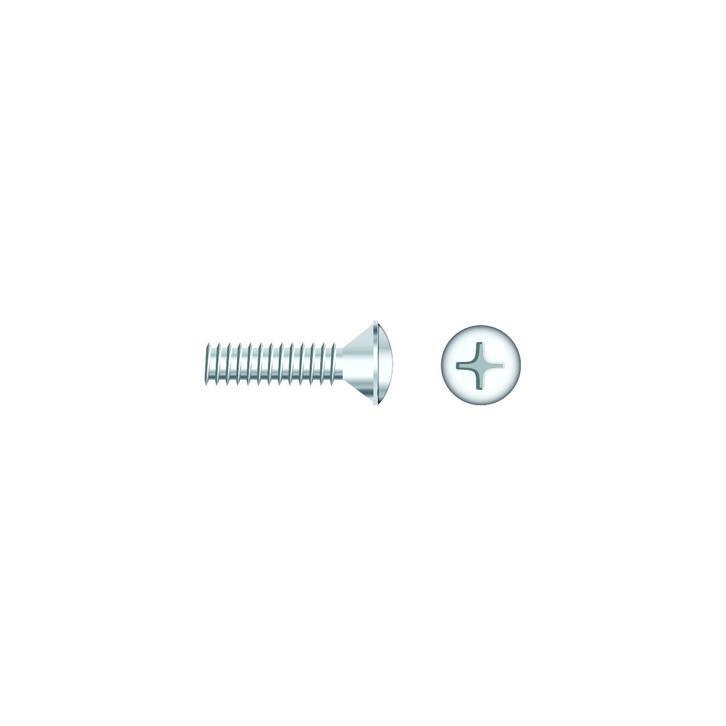 1/4-20 x 1-1/2in Chrome Plated 18-8 Stainless Steel Phillips Oval Head Machine Screw, 25/PK
