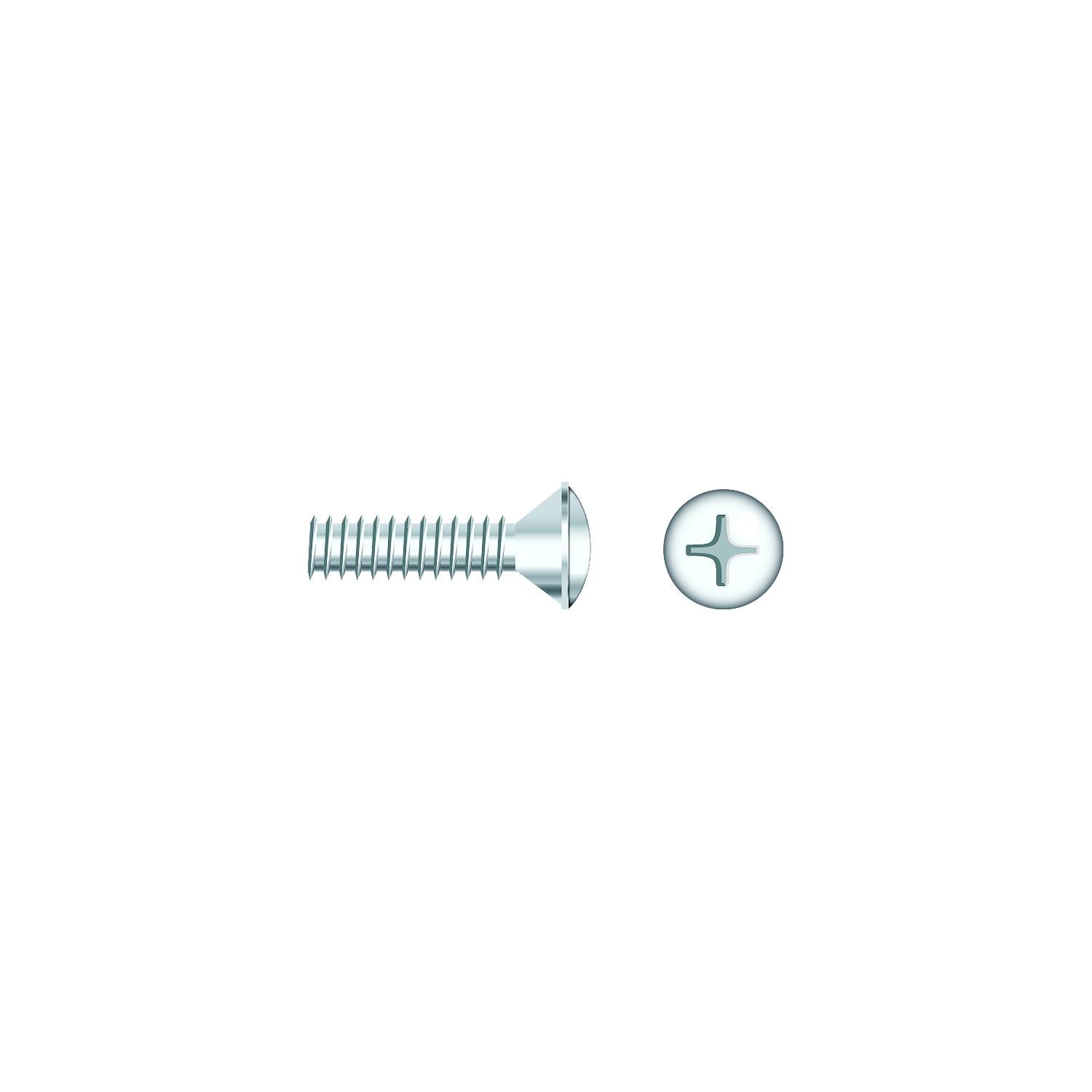1/4-20 x 2in Chrome Plated 18-8 Stainless Steel Phillips Oval Head Machine Screw, 25/PK