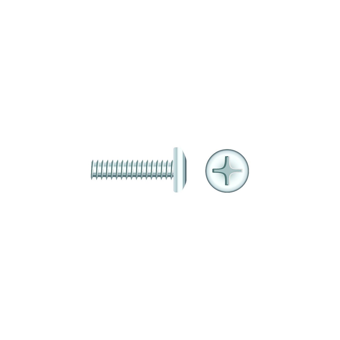 1/4-20 x 2in Chrome Plated 18-8 Stainless Steel Phillips Pan Head Machine Screw, 25/PK