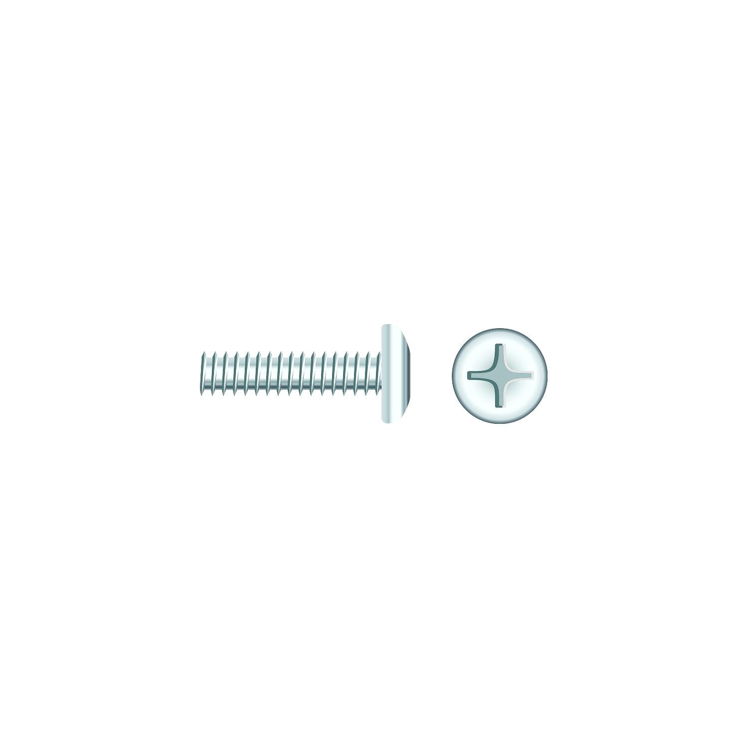 1/4-20 x 2in Chrome Plated 18-8 Stainless Steel Phillips Pan Head Machine Screw, 25/PK
