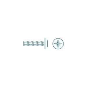 1/4-20 x 2in Chrome Plated 18-8 Stainless Steel Phillips Pan Head Machine Screw, 25/PK