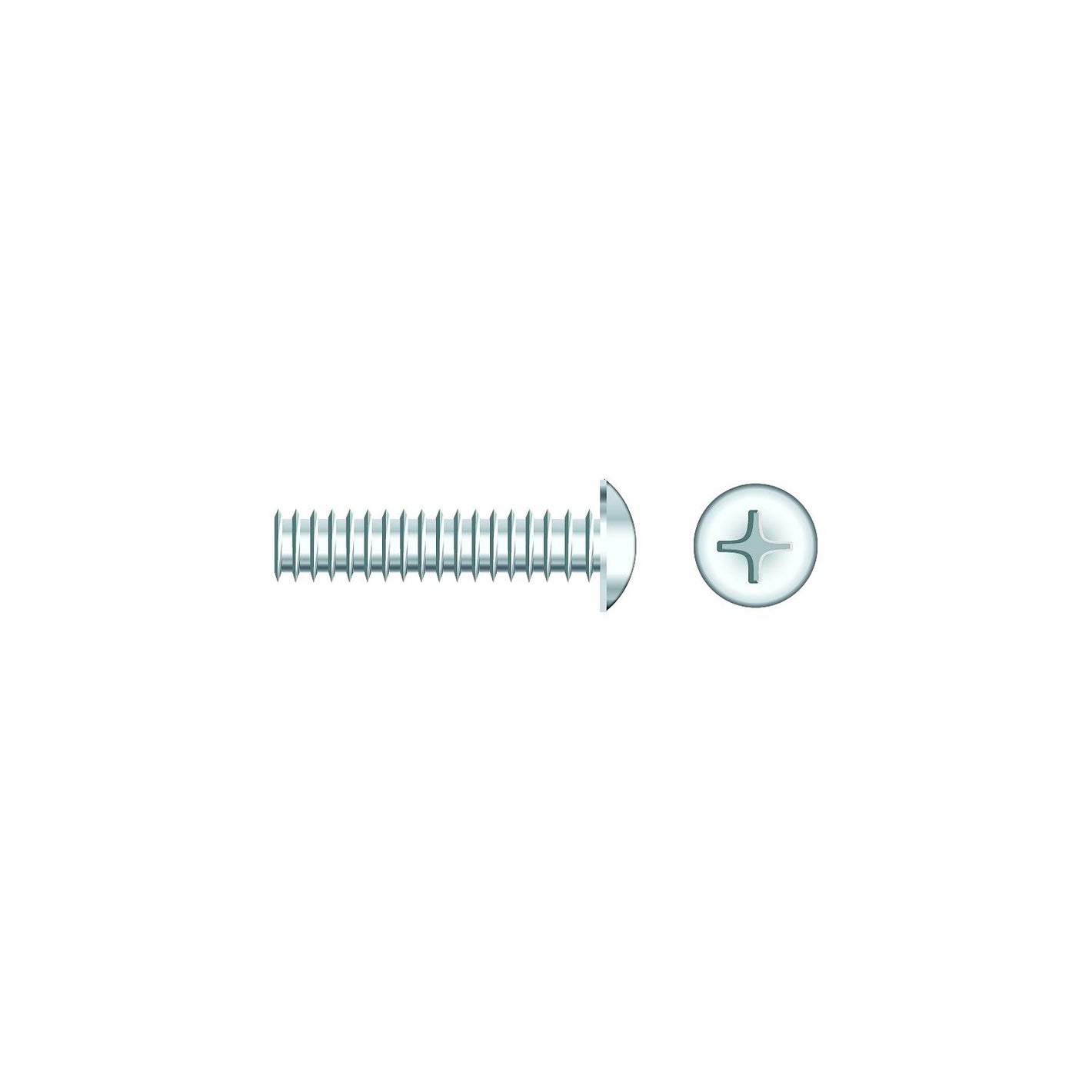 1/4-20 x 2in Chrome Plated 18-8 Stainless Steel Phillips Truss Head Machine Screw, 50/PK