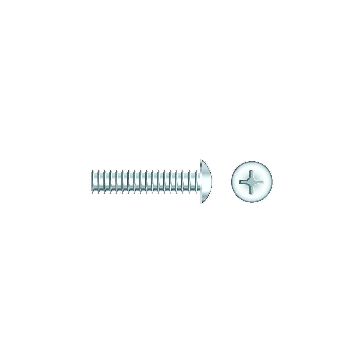 1/4-20 x 2in Chrome Plated 18-8 Stainless Steel Phillips Truss Head Machine Screw, 50/PK