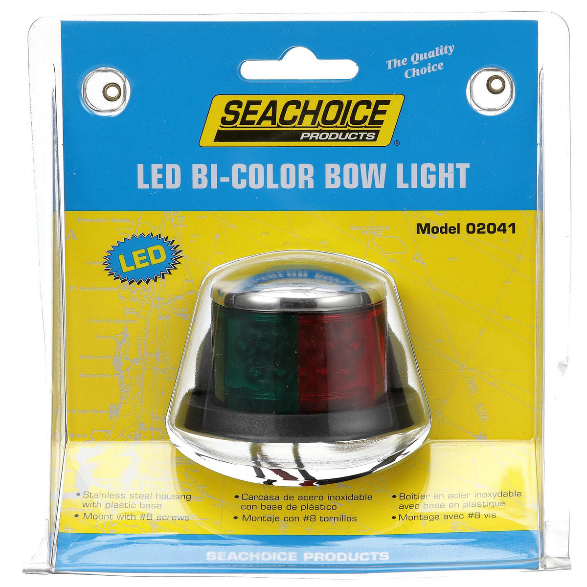 LED Bi-Color Bow Light, Chrome, 3-1/4in