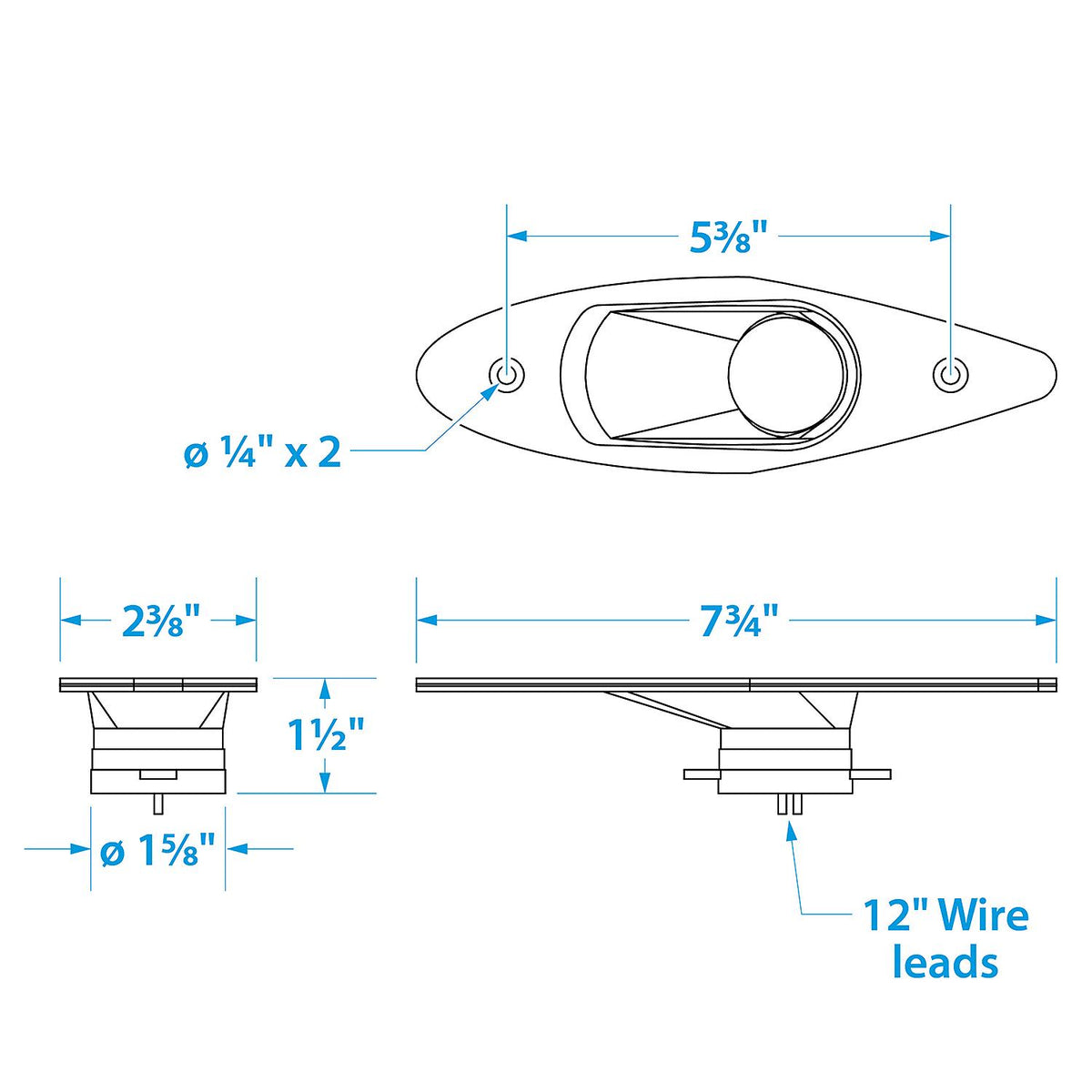 LED Flush Mount Stainless Side Lights