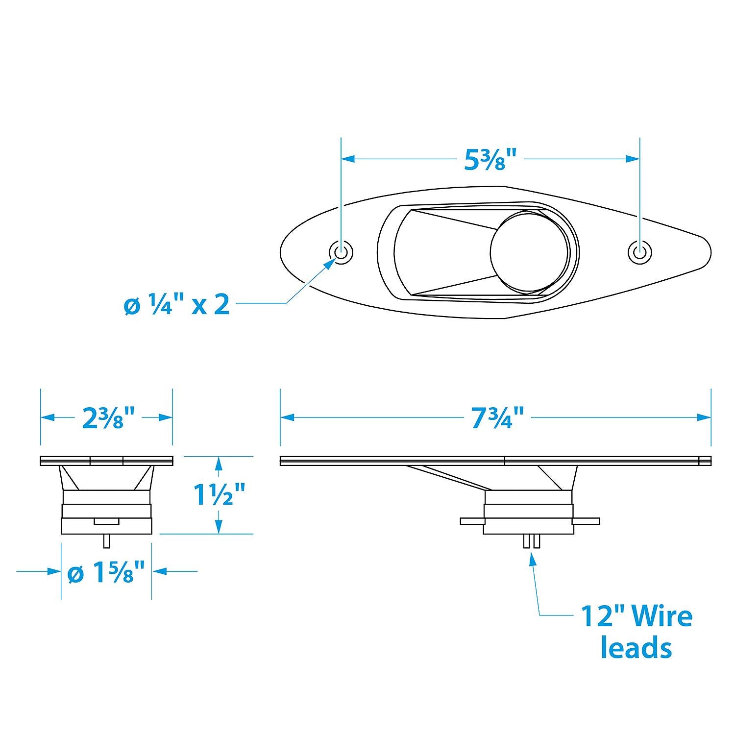 LED Flush Mount Stainless Side Lights