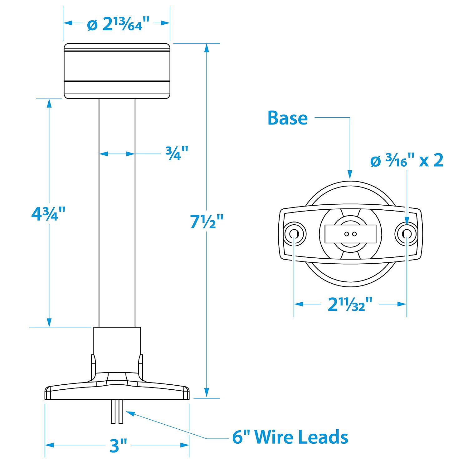 Fixed LED Vertical All-Round Light, 8in