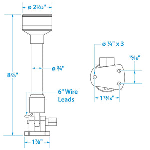Fold-Down LED Vertical All-Round Light, 8-7/8in Height