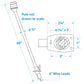 LED All-Round Light, Stainless Steel Tubing, 48in w/ Black Base