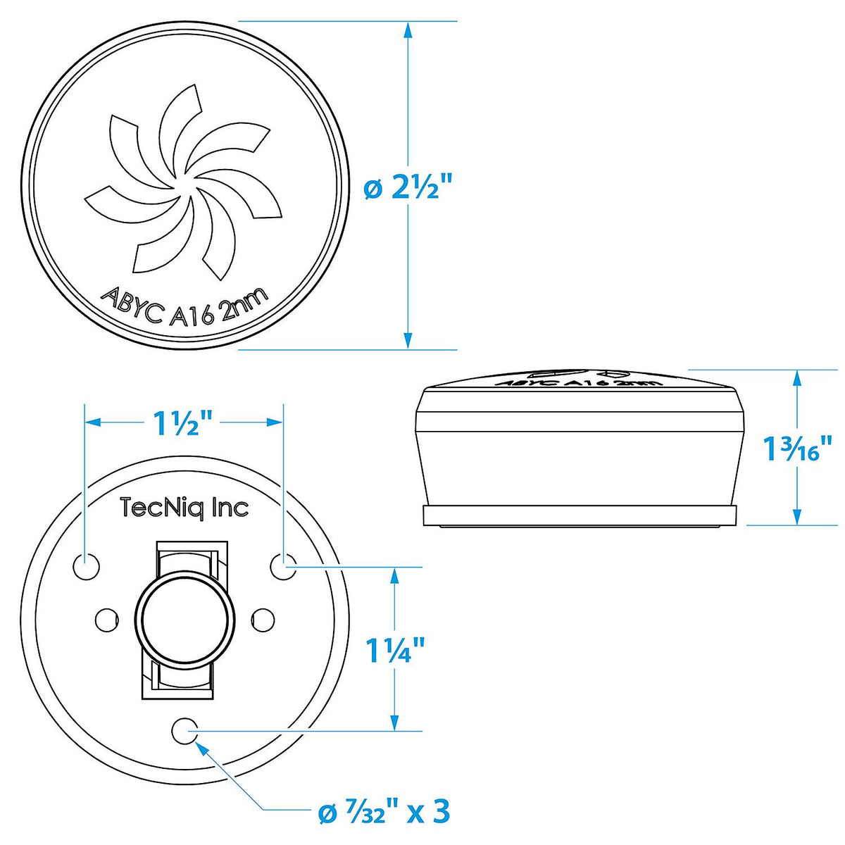 LED All-Round Waketower Navigation Light, 2.5in x 1.2in