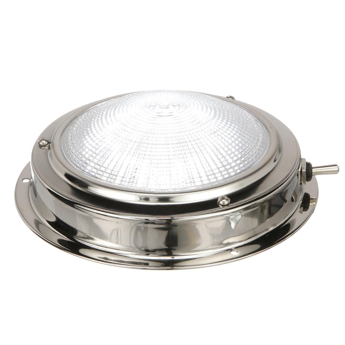 LED Surface-Mount Dome Light, Bright White, Stainless Steel Flange, 4 in. Dia
