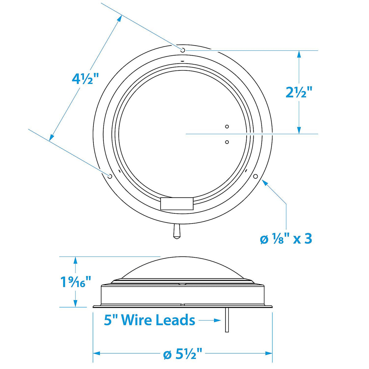 LED Surface-Mount Dome Light, Bright White, Stainless Steel Flange, 4 in. Dia