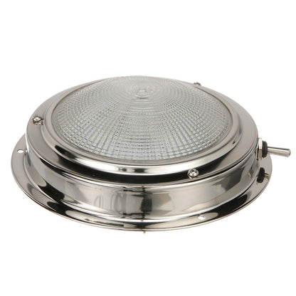 LED Surface-Mount Dome Light, Bright White, Stainless Steel Flange, 5 in. Dia