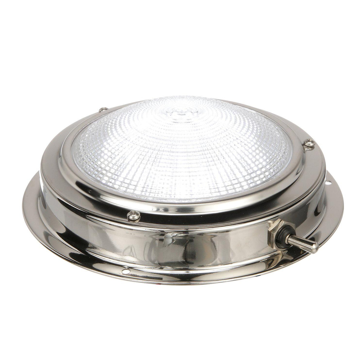 LED Surface-Mount Dome Light, Bright White, Stainless Steel Flange, 5 in. Dia