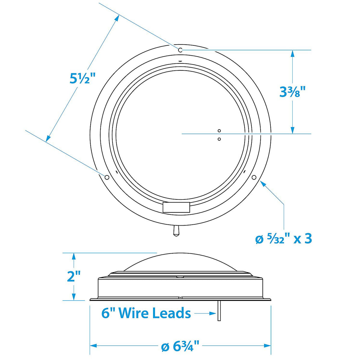 LED Surface-Mount Dome Light, Bright White, Stainless Steel Flange, 5 in. Dia