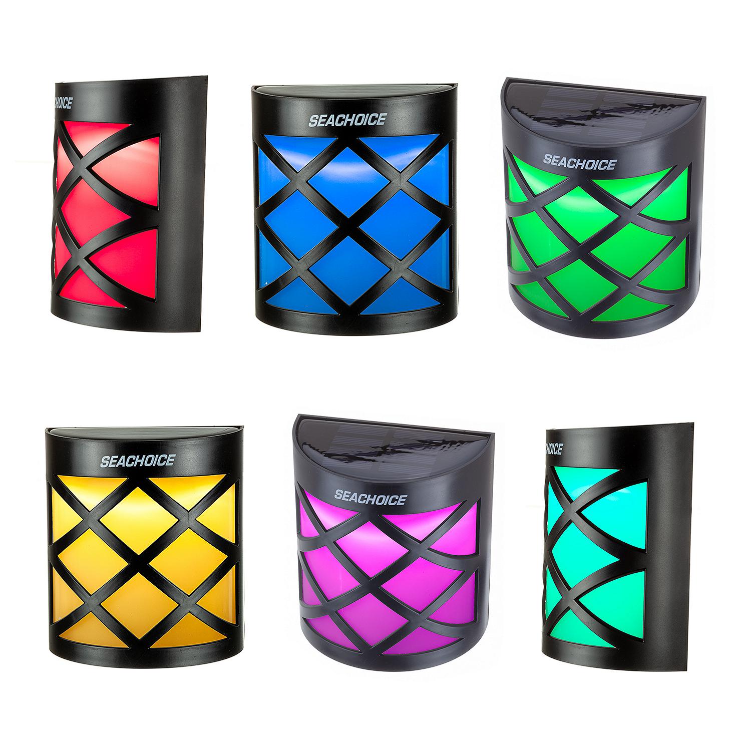 Solar Dock Light,Round LED, 4in x 4-3/8 in x 2in